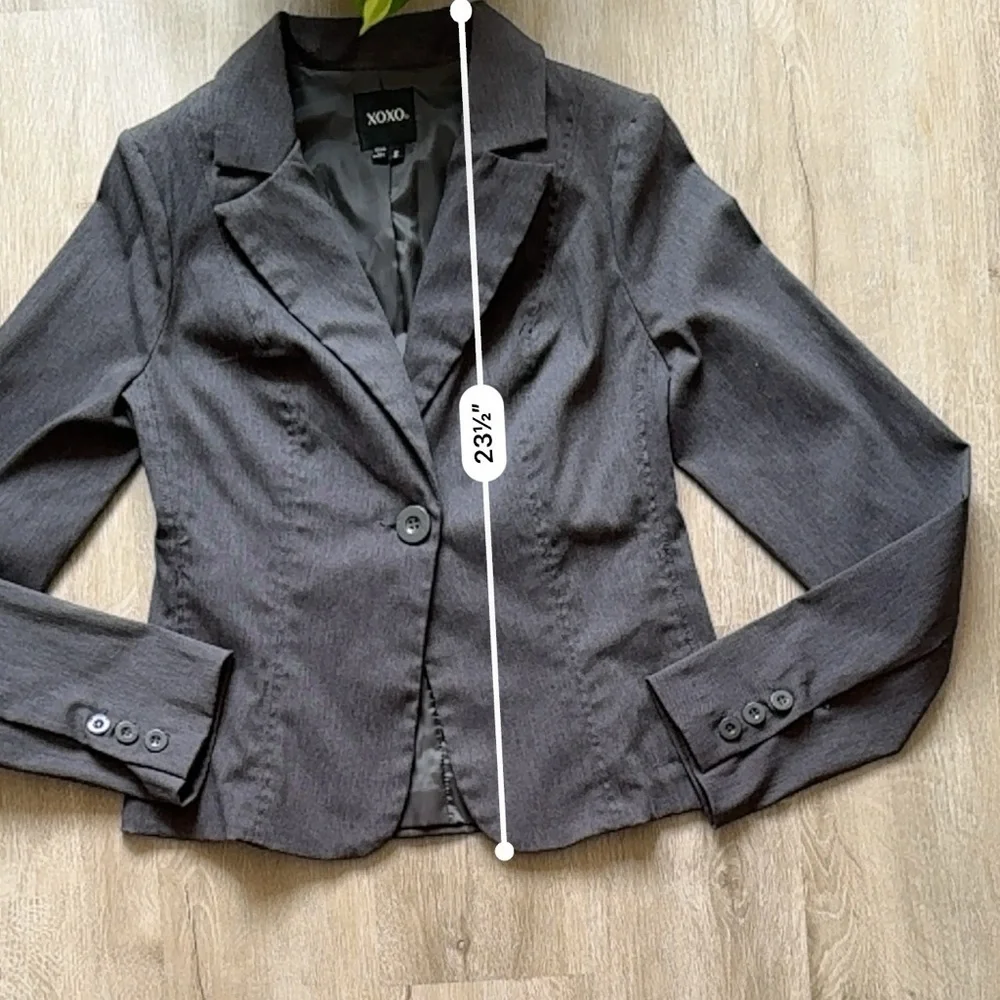 Vintage y2k XOXO Charcoal Gray Fitted Blazer